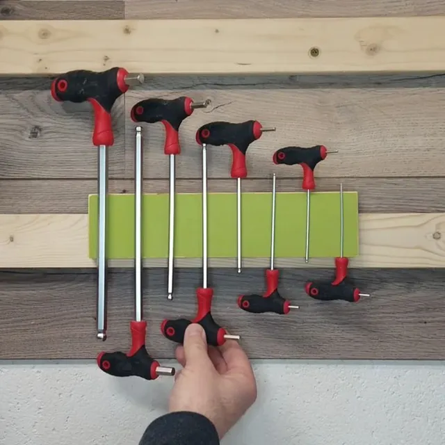 Magnetic wooden tools holder