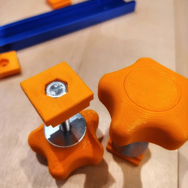 T-slot nuts and knobs